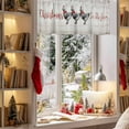 thumbnail image 3 of Christmas Chicken Valances for Windows, 42 x 18in, In The Farm Wooden Stripes Farmhouses Rod Pocket Kitchen Valance Curtain Light Filtering Window Treatments for Living Room Bedroom, 1 Panel, 3 of 7