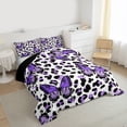 thumbnail image 3 of Castle Fairy Purple Butterfly Girl Boy Full Size Comforter Sets,Leopard Print Bedding Sets, 3 of 8