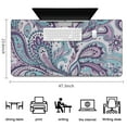 thumbnail image 5 of Long Mouse Pads for Desk,Purple and Teal Paisley and Floral Desk Mats on Top Of Desks, Desk Mouse Pad Extra Large with 3mm Non-Slip Base and Stitched Edge for Gaming,Work,Home 47.3"x23.6", 5 of 5