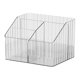 thumbnail image 2 of Organizador de escritorio de plástico transparente con 4 rejillas | Forma trapezoidal para maquillaje, bolígrafos, artículos de oficina y artículos de escritorio | Almacenamiento multiusos para el, 2 of 9