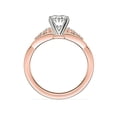 thumbnail image 2 of 0.65 Carat Excellent Oval Cut Natural Diamond Beautiful Solitaire with Accents Bridal Ring for Bride Solid 14K Rose Gold Size 5, 2 of 6
