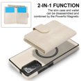 thumbnail image 5 of ELEHOLD Case for Samsung Galaxy Note 20, 2-in-1 Magnetic Shockproof Leather Wallet Flip Case Cover, Detachable Card Holder with Stand,White, 5 of 5