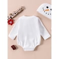 thumbnail image 4 of FOCUSNORM Barboteuses de Noël pour Bébés Filles Garçons en Forme de Snowman Col Rond Manches Longues Justaucorps d'Automne avec Chapeau, 4 of 9
