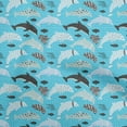 thumbnail image 1 of oneOone Cotton Jersey Light Blue Fabric Beach Dolphin With Dot Texture Sewing Craft Projects Fabric Prints By Yard 58 Inch Wide, 1 of 4