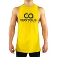 thumbnail image 2 of Contour Athletics Bodybuilding Tank Tops for Men, Stringer Muscle Fitness Tee for Gym Workout (Yellow) CA4005, 2 of 4