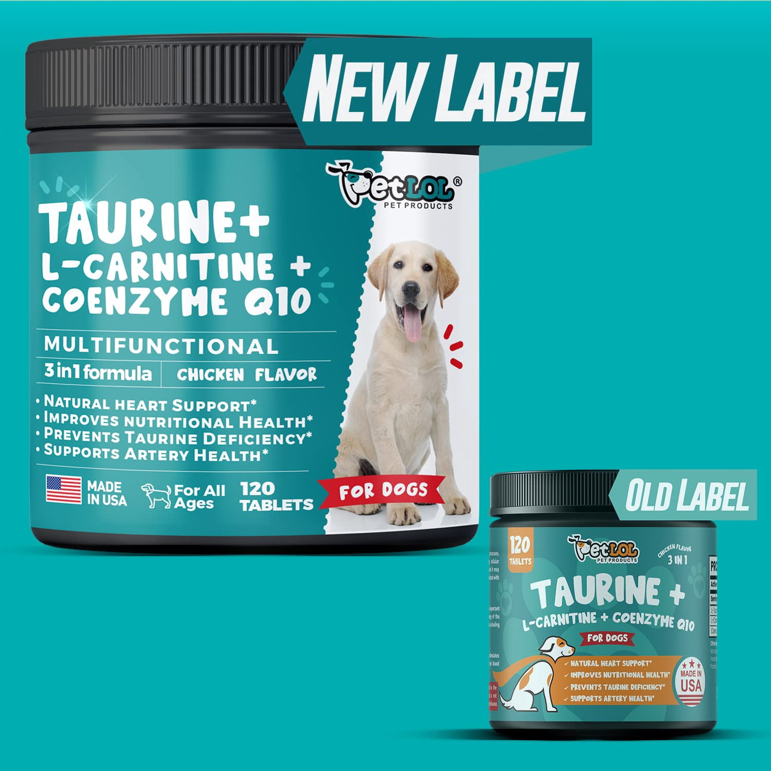 l carnitina perros Suplemento PET LOL de taurina para con L-carnitina y CoQ10, 120 unidades Her b12 injection when to Tamaño:Suministro para 12 meses