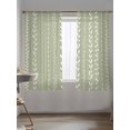 thumbnail image 2 of Sheer Curtains 63 Inch Length 2 Panels Set for Bedroom, Modern Minimalist Semi Sheer Curtains for Windows, Farmhouse Leaf Stripes Sage Green Voile Window Treatments Rod Pocket Curtain, 2 of 3