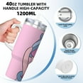 thumbnail image 5 of Piglet 40 OZ Ice Bully Cup with Handle Straw Lid, Double Wall Stainless Steel Insulated Coffee Cup Tumbler, Colorful Mug for Travel Gym Home Outdoor Activities, 5 of 8