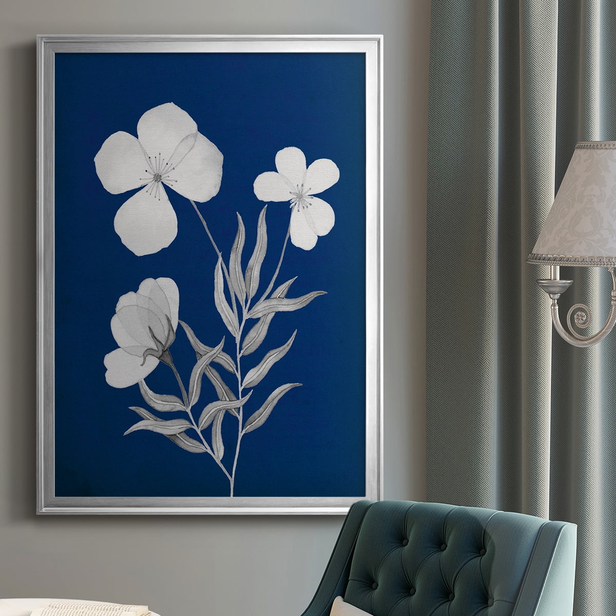 Indigo Sketch I Premium Framed Print - Ready to Hang