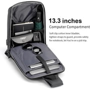 VGOAL Anti-Theft Laptop Sling Backpack - Waterproof 13 Hiking Daypack for Men with USB Port - Perfect for Travel and Camping-Black