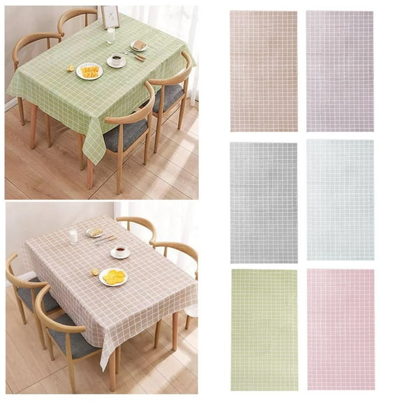 Table Cloth Vinyl Tablecloth with Flannel Backing, Waterproof and Oil Proof PVC Table Cloth, For Kitchen Decorative Dining Table Cover