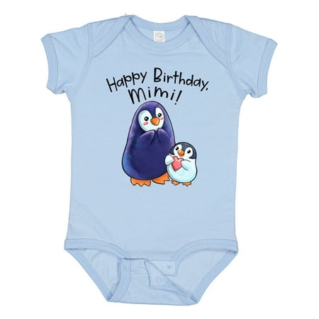 

Inktastic Happy Birthday Mimi!- Cute Penguins Boys or Girls Baby Bodysuit