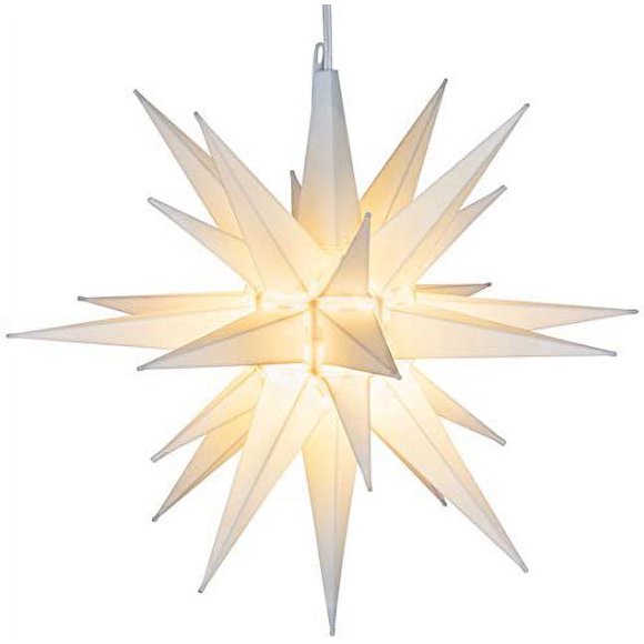 YOPTOP 18" Large White Moravian Star - Hanging Outdoor Christmas Star Light - Use as Holiday Decoration Porch Light 3D Fix