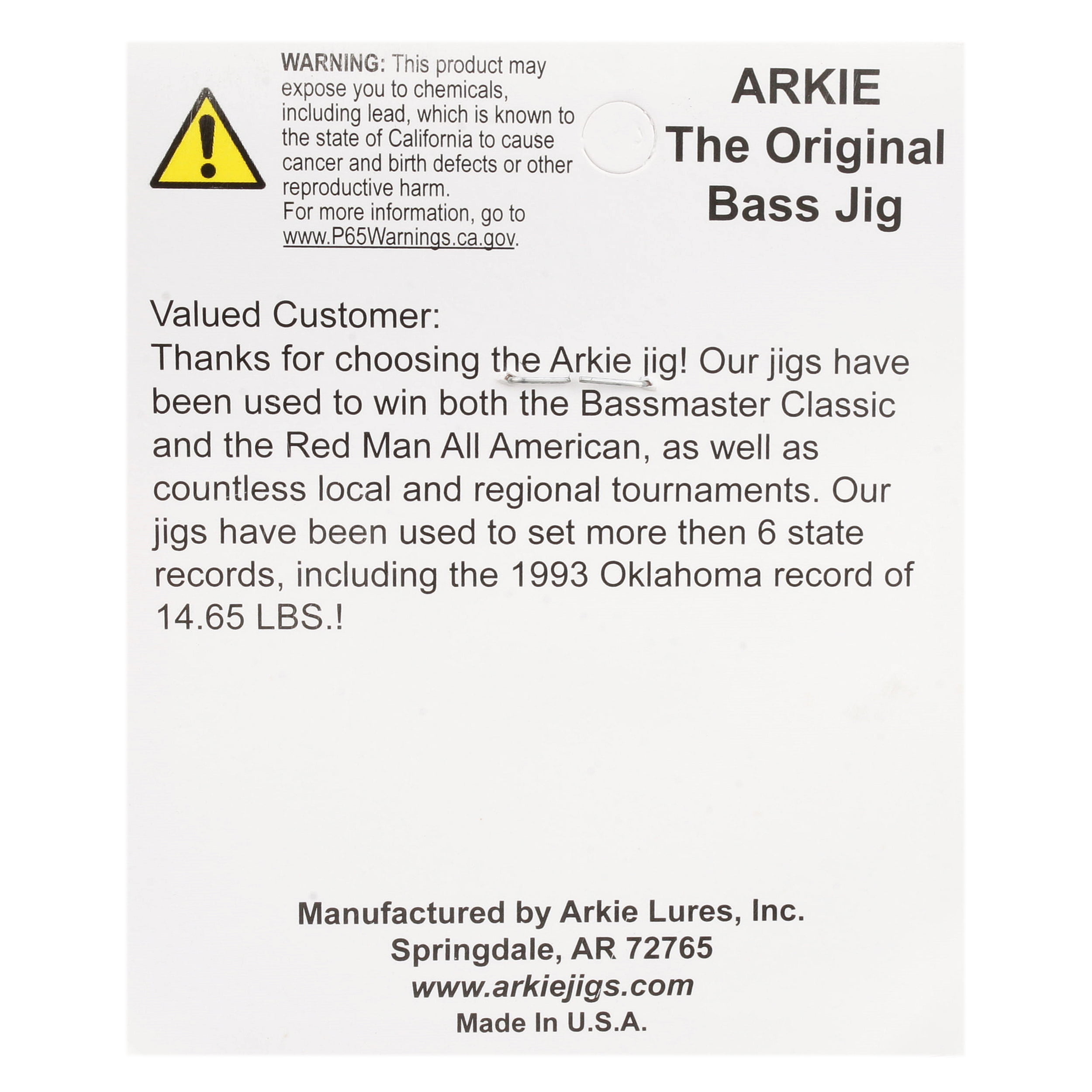 (3 pack) Arkie Lures Rattle Band Bass Jig, 3/8 oz, Blue Gill, RBJ-38-26