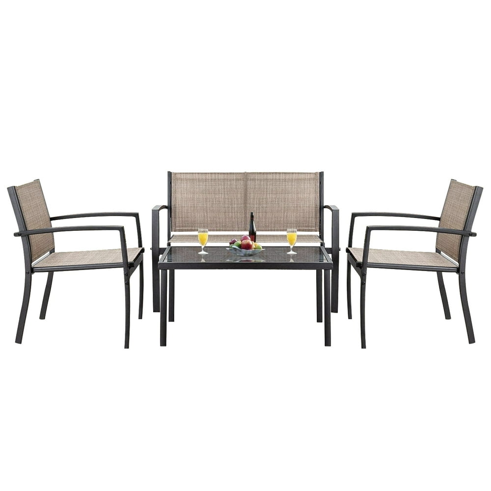 Devoko 4 Pieces Patio Furniture Outdoor furniture Outdoor Patio Furniture Set Textilene Bistro
