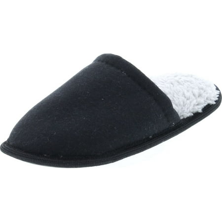 

Static Footwear Kids Open Back Slip On Warm House Slippers Black/Grey 11/12