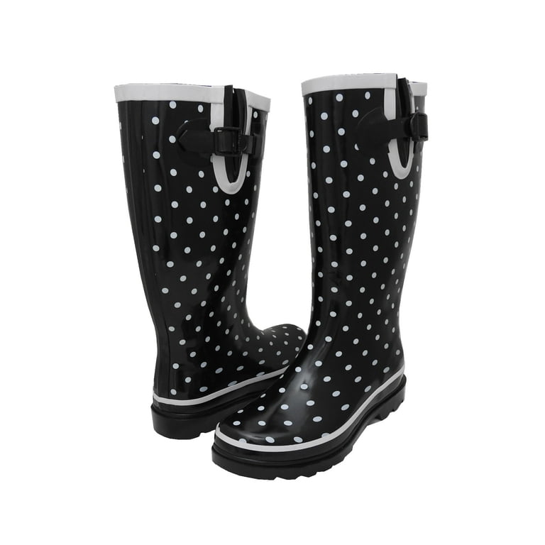 Polka dot top rain boots walmart