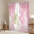 thumbnail image 3 of Homewish Girls Personalized Gifts Blackout Curtains Set of 2 (52x84 Each),Pink Letter R Window Curtains,Brauty Diamond Curtains and Drapes For Princess,Lightweight Room Decoration, 3 of 6