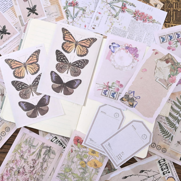 YEZDIX 200 Pieces Vintage Scrapbook Supplies Pack for Art