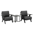 thumbnail image 6 of COOS BAY Iron Luxe Modern 3 PCE Outdoor Bistro Set, Aluminum Patio Sofa Set Patio Chairs and Side Table, Black/Gray, 6 of 9