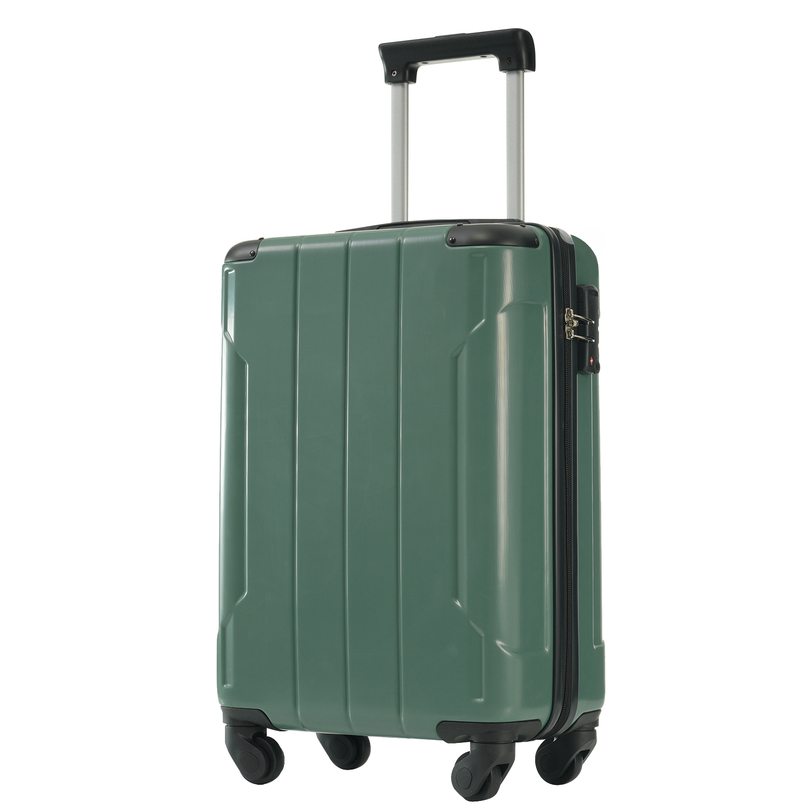 Euroco 20" Hardshell Carry-On Luggage, ABS Lightweight Durable Suitcase with TSA Lock and Double Spinner Wheels for Travel,Green