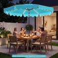 thumbnail image 4 of Gymax Solar Outdoor Market Table Umbrella w/104 Color-Changing Flowing LED Lights Turquoise, 4 of 10
