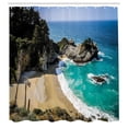 thumbnail image 2 of Ambesonne Big Sur Shower Curtain, Pfeiffer State Park Coast, 69"Wx70"L, Multicolor, 2 of 4