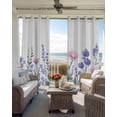thumbnail image 6 of Watercolor Flowers Kitchen Curtains Spring Meadow Blooms Garden Lavender Cafe Short Curtains for Bathroom Blackout Window Curtain Small Window Treatment Drapes for Bedroom Living Room 52"x45"x2, 6 of 9
