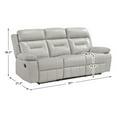 thumbnail image 7 of Lexicon Laconia Leather Double Reclining Sofa in Silver, 7 of 7