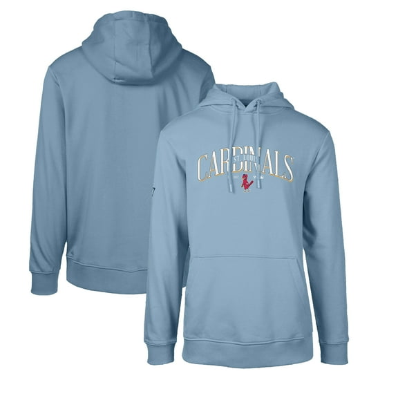 Men's Levelwear Light Blue St. Louis Cardinals Cooperstown Collection Podium Retro Spellout Pullover Hoodie