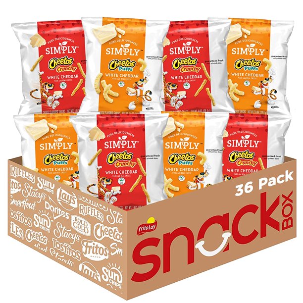 Simply Variety Pack, Cheetos White Cheddar Puffs & Crunchy, 0.875 Ounce