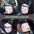 thumbnail image 7 of Qxltty A Pattern Of Hearts with Bows Car Trash Can with Lid Vehicle Backseat Hanging Leak Proof Storage Bin, 7 of 7