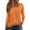 Orange, variant on Women's Vintage Square Neck Pleated Top Flowy 3/4 Sleeve Casual Tee M Size Orange