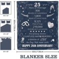 thumbnail image 2 of XZYG 25th Anniversary Blanket Gifts Gift for 25th Wedding Anniversary 25 Years of Marriage Gift for Ruby Wedding Anniversary for Couple Yess Wife Husband Dad Mom Back Throw Blanket(50*60inch), 2 of 6