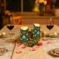 thumbnail image 2 of 2 PCS Tilted Flameless Candles Flickering LED Lights Battery Operated Candles with Remote Timers for Holiday Decor Green and Red Christmas Pattern, 2 of 8