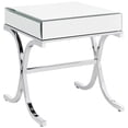thumbnail image 1 of ACME Yuri Square Mirror Top Metal Tube End Table in Chrome, 1 of 5