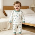thumbnail image 5 of CAUYDY Preemie Girl Pajamas Newborn Sleepers Comfy Long Sleeve Top and Elastic Pants 2PCS Set Baby Clothes Infant Girls Outfits Fall Winter 0 3 6 9 12 Months Sizes 6-12 Months,Green, 5 of 9