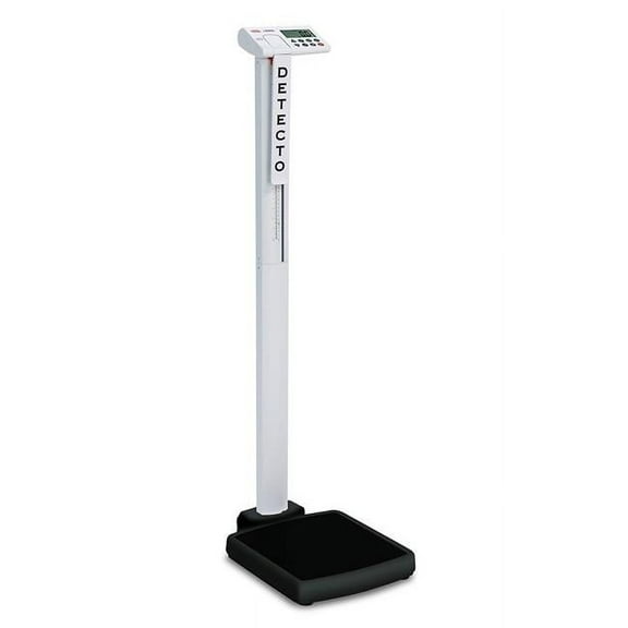 Detecto 12-2450 Solo Digital Scale with Mechanical Height Rod, AC Adapter - 550 lbs & 250 kg
