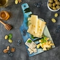 thumbnail image 5 of Italian Cutting Board, View of Earth Road Path Between Trees Row in Mediterranean Historic Culture, Tempered Glass Cutting and Serving Board, Wine Bottle Shape, Cream Green Blue, by Ambesonne, 5 of 5