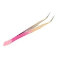 thumbnail image 2 of EXLEAF 2026 New Eyelash Extension Tweezers with Curved Tip for Home Use for Salon, Personal Use, Travel Pink Alloy and Silicone Lightweight and Durable 0.5 Inch, 2 of 6