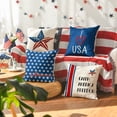 thumbnail image 5 of Sm:)e Star Faith Blue 4th of July Throw Pillow Cover 18x18 Inch Set of 4, Polyester Patriotic Outdoor Pillow Case for Sofa Couch, 5 of 6