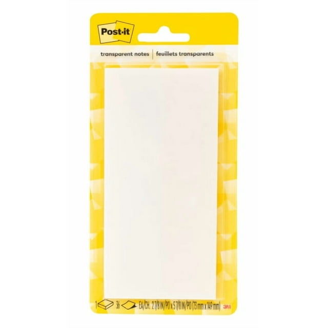 Post-it Transparent Notes, 2 7/8 x 5 7/8 in