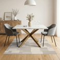 thumbnail image 2 of ODIKA 5'x7' Beige Cream Geometric Modern Design Washable Area Rug Abstract Patterns with Minimalist Flair Non-Slip, Low Pile, Stain Resistant for Guest Room, Lounge, Apartment, 2 of 6