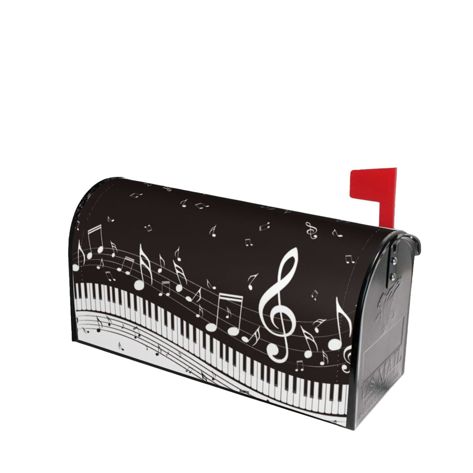 Picia Piano Keys With Musical Notes Magnetic Mailbox Cover Standard Size-21x18 in