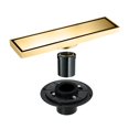 thumbnail image 3 of Grolta polished gold 12 inch brass material shower drain with ABS base - 11.8 x 4.4, 3 of 4