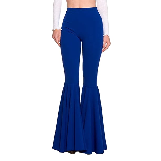Guardurnaity Pantalones de amplia aplicación en varios tamaños disponibles Cómodos cintura alta Parte inferior acampanada Transpirable Prendas para la parte inferior del cuerpo Azul marino 3XL