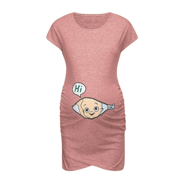 Fankiway Liquidation de Maternité Robes Femmes Robe de Grossesse Sans Manches Robe à Imprimé de Lettres Dessin Animé Allaitement Grande Taille Vêtements de Maternité en Liquidation