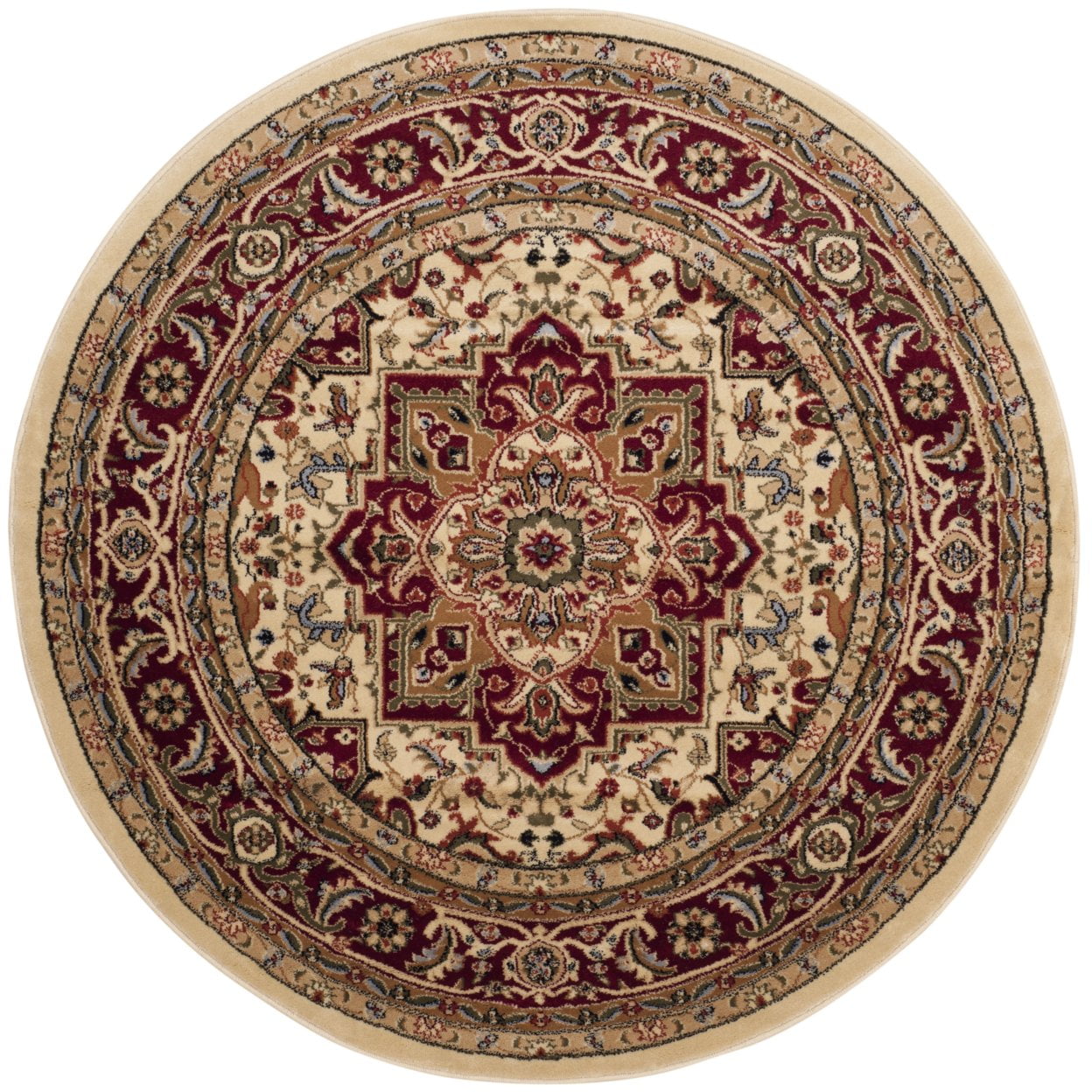 SAFAVIEH Lyndhurst Miranda Traditional Bordered Area Rug, Ivory/Red, 3'3" x 5'3"