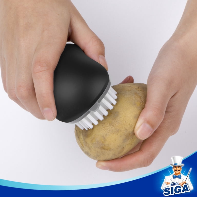 MR.SIGA Fruit and Vegetable Cleaning Brush, 2-Pack Black photo 2