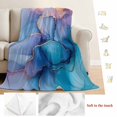 thumbnail image 5 of Marble Blue Purple Blanket Soft Cozy Warm Throw Blanket for Couch, Plush Fuzzy Flannel Fleece Blankets for Sofa, Modern Art Ink Painting Bed Blankets Lightweight Gifts for Women, 40"x60", 5 of 9